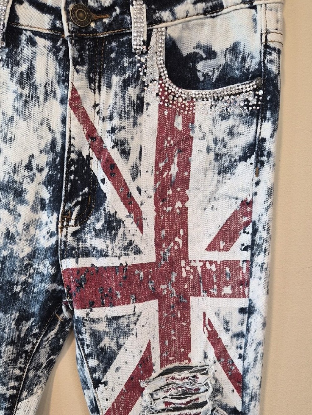 Machine British Flag Ripped Jeans - Picture 6 of 16